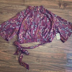 cute cropped blouse with fun print